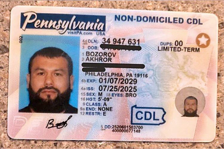 Terrorism suspect got commercial truck license in Pennsylvania
